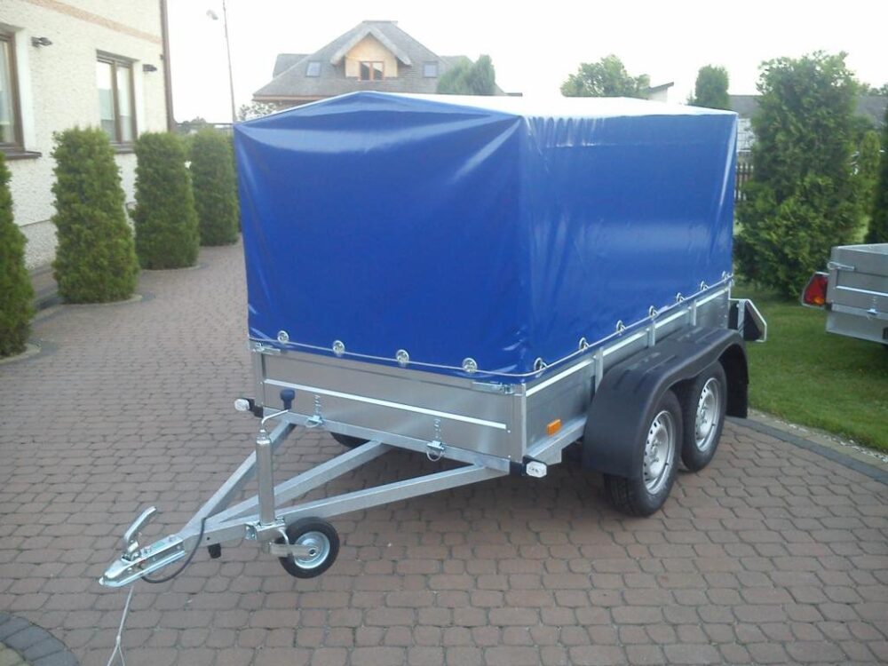 PRZYCZEPA dwuosiowa 231x126x37 + 80cm plandeka