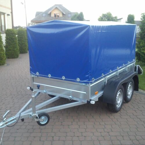 PRZYCZEPA dwuosiowa 231x126x37 + 80cm plandeka