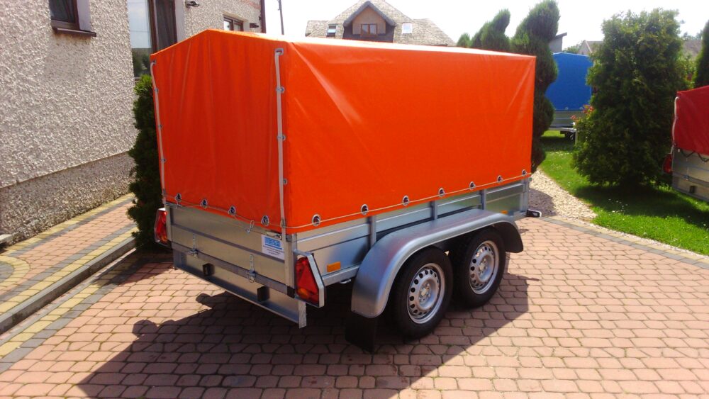 PRZYCZEPA dwuosiowa 231x126x37 + 80cm plandeka