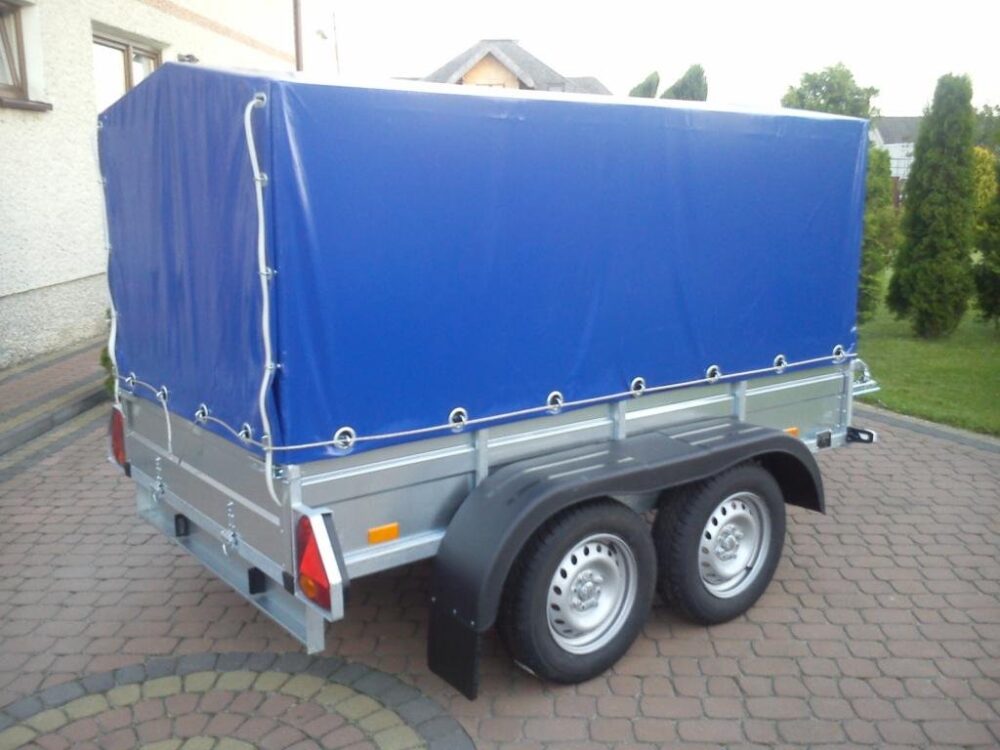 PRZYCZEPA dwuosiowa 231x126x37 + 80cm plandeka