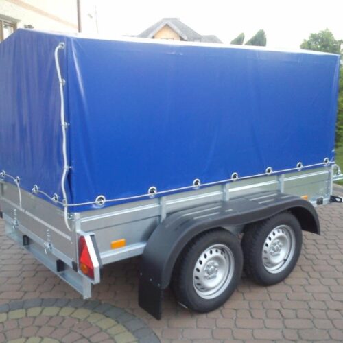 PRZYCZEPA dwuosiowa 231x126x37 + 80cm plandeka