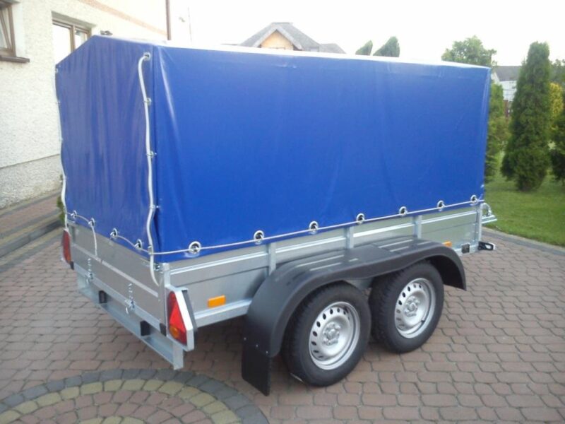 PRZYCZEPA dwuosiowa 231x126x37 + 80cm plandeka