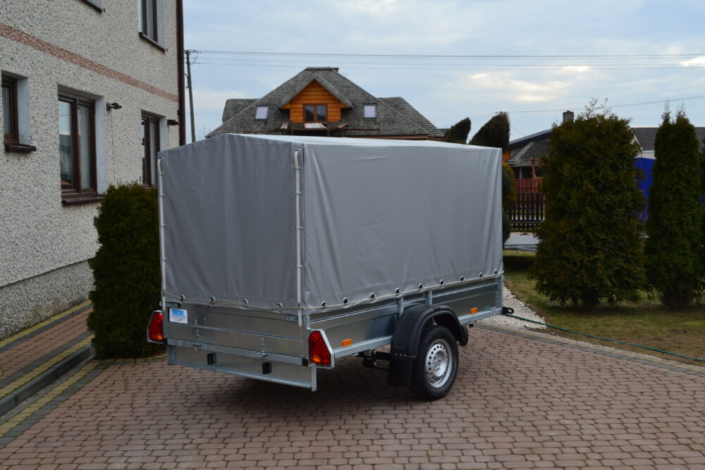 PRZYCZEPA jednoosiowa 251x149x37cm + 100cm plandeka