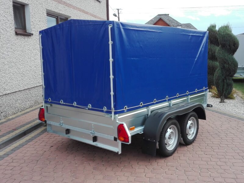 PRZYCZEPA dwuosiowa 251x149x37 + 100cm plandeka