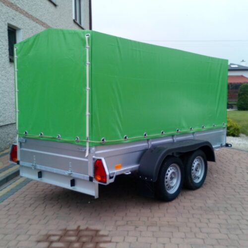 PRZYCZEPA dwuosiowa 281x149x37cm + 100cm plandeka
