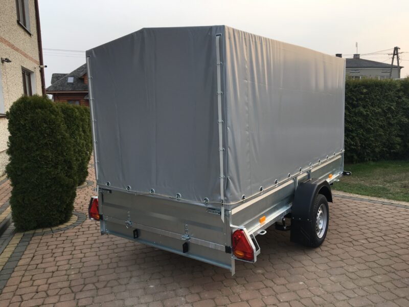 PRZYCZEPA jednoosiowa 301x149x37cm + 120cm plandeka