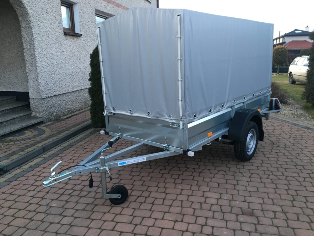 PRZYCZEPA jednoosiowa 251x126x37cm + 100cm plandeka