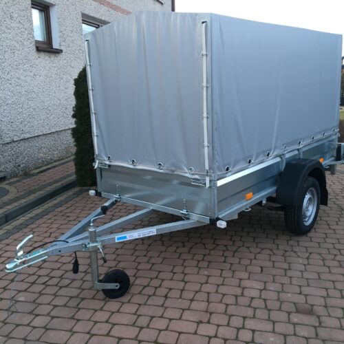 PRZYCZEPA jednoosiowa 251x126x37cm + 100cm plandeka
