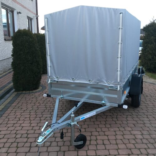 PRZYCZEPA jednoosiowa 251x126x37cm + 100cm plandeka