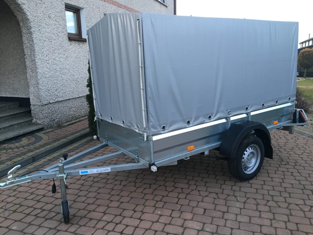 PRZYCZEPA jednoosiowa 251x126x37cm + 100cm plandeka