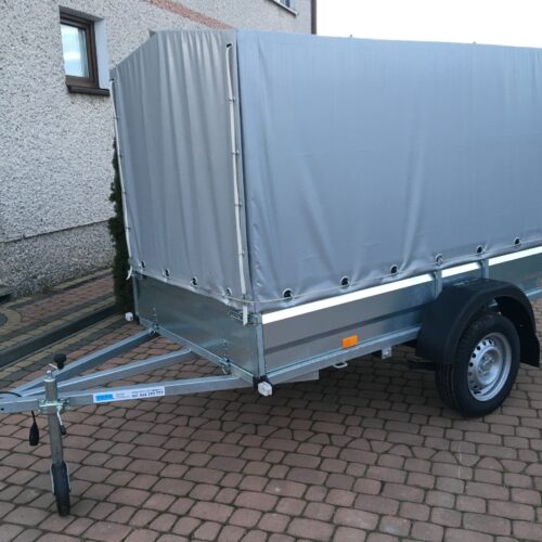 PRZYCZEPA jednoosiowa 251x126x37cm + 100cm plandeka
