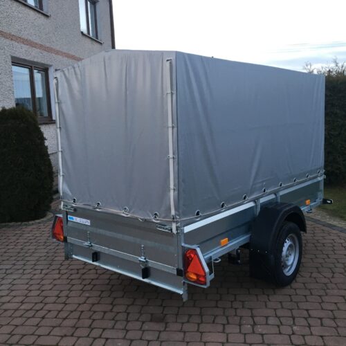 PRZYCZEPA jednoosiowa 251x126x37cm + 100cm plandeka