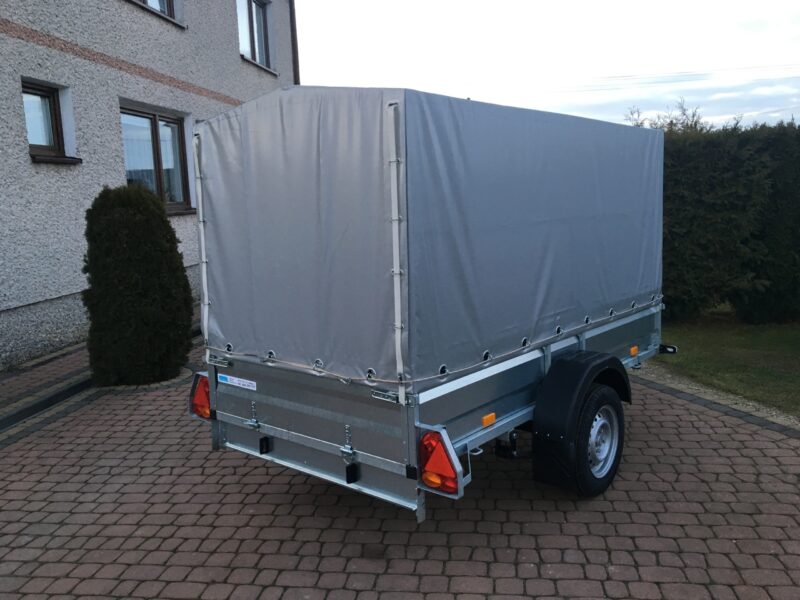 PRZYCZEPA jednoosiowa 251x126x37cm + 100cm plandeka