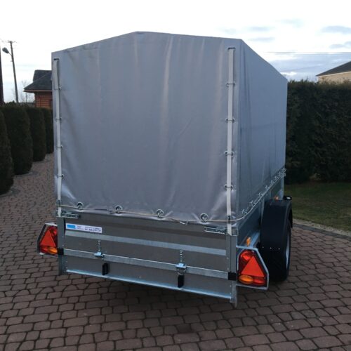 PRZYCZEPA jednoosiowa 251x126x37cm + 100cm plandeka