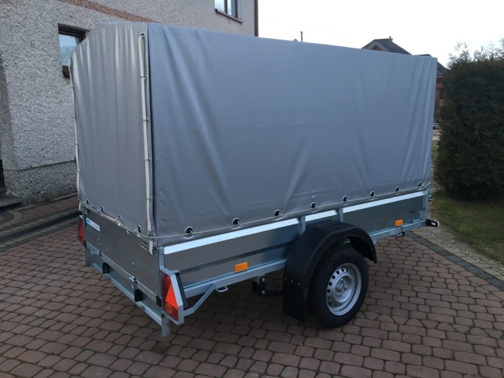 PRZYCZEPA jednoosiowa 251x126x37cm + 100cm plandeka