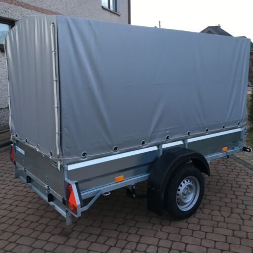 PRZYCZEPA jednoosiowa 251x126x37cm + 100cm plandeka