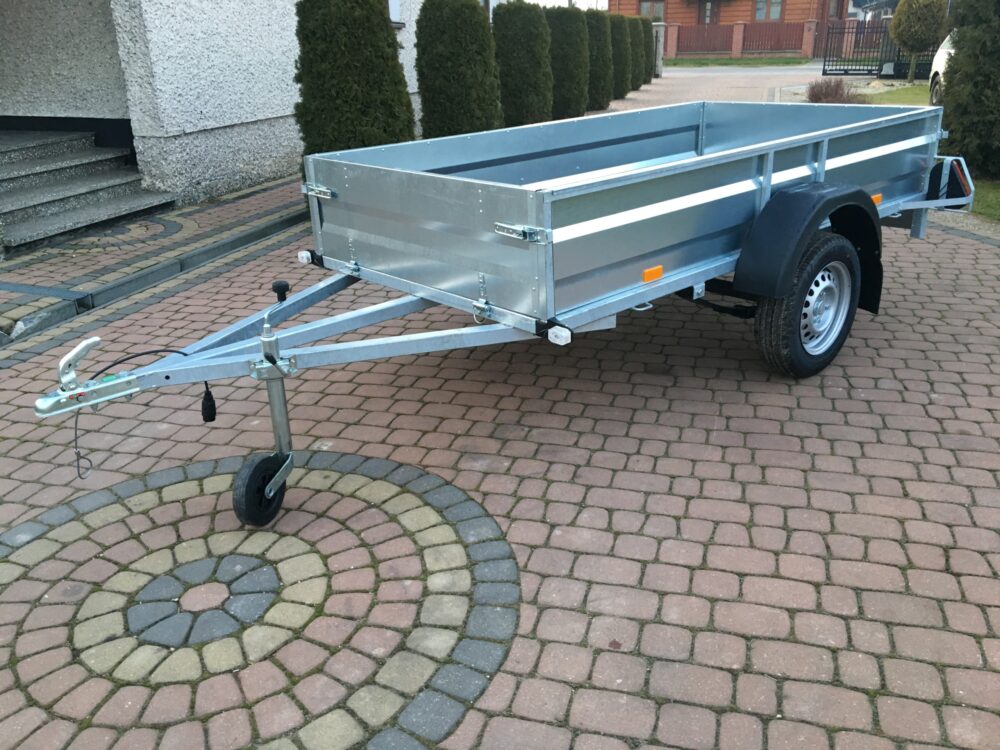 PRZYCZEPA jednoosiowa 251x126x37cm + 100cm plandeka