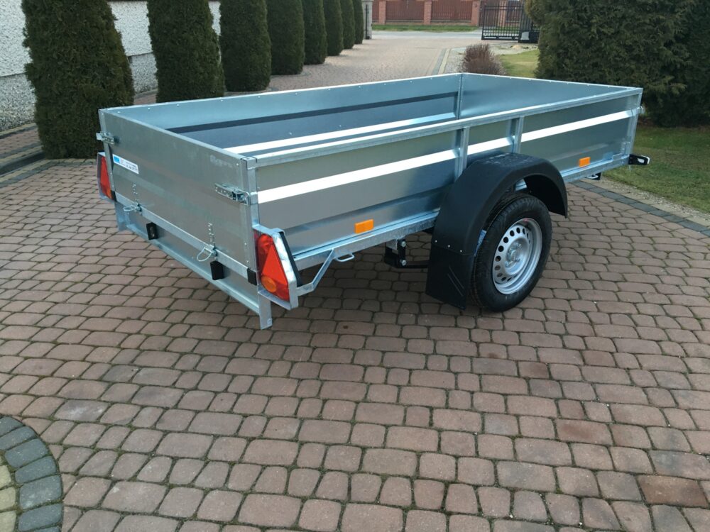 PRZYCZEPA jednoosiowa 251x126x37cm + 100cm plandeka