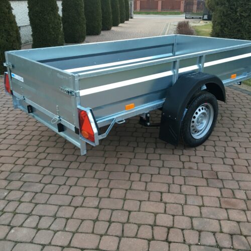 PRZYCZEPA jednoosiowa 251x126x37cm + 100cm plandeka