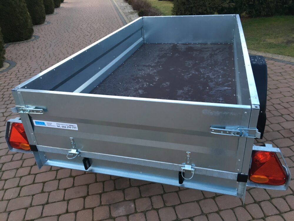 PRZYCZEPA jednoosiowa 251x126x37cm + 100cm plandeka