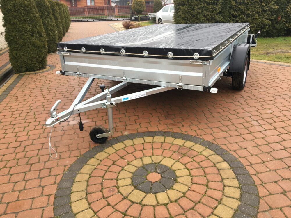 PRZYCZEPA jednoosiowa 301x199x37cm + plandeka płaska