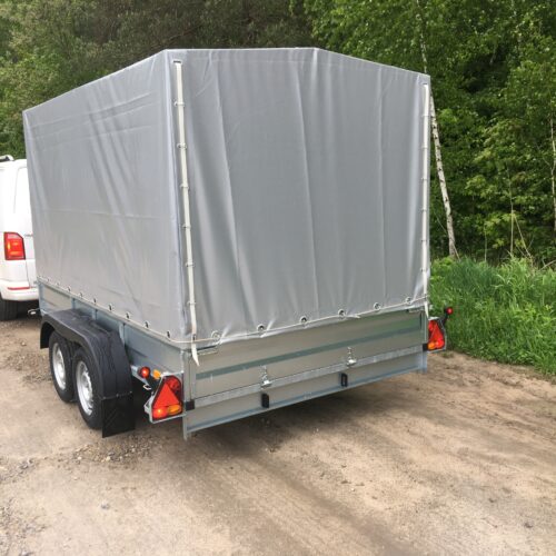PRZYCZEPA dwuosiowa 301x179x37cm + 140cm plandeka