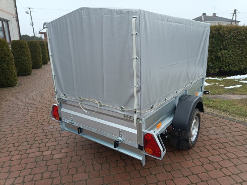 PRZYCZEPA jednoosiowa 231x126x37cm + 80cm plandeka