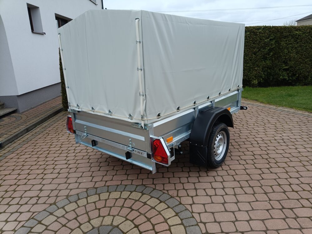 PRZYCZEPA jednoosiowa 201x126x37cm + 80cm plandeka