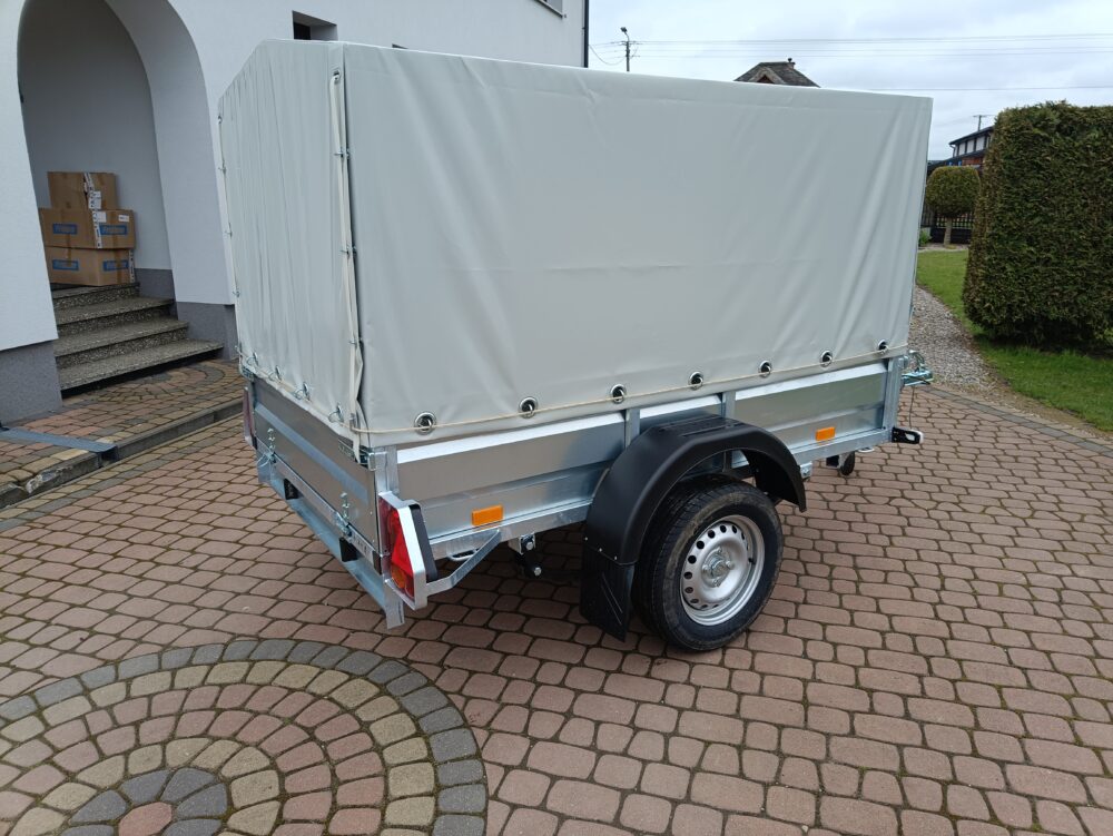 PRZYCZEPA jednoosiowa 201x126x37cm + 80cm plandeka