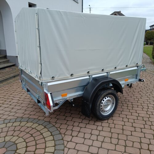 PRZYCZEPA jednoosiowa 201x126x37cm + 80cm plandeka