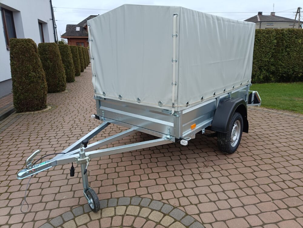 PRZYCZEPA jednoosiowa 201x126x37cm + 80cm plandeka