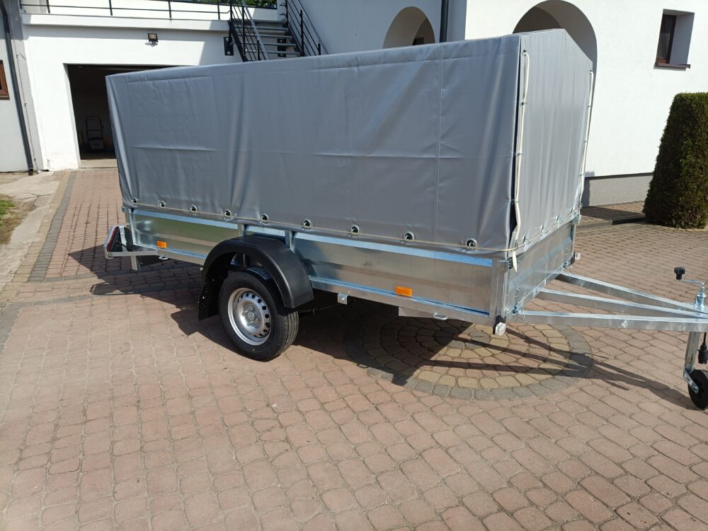 PRZYCZEPA jednoosiowa 301x126x37cm + 100cm plandeka