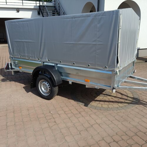 PRZYCZEPA jednoosiowa 301x126x37cm + 100cm plandeka