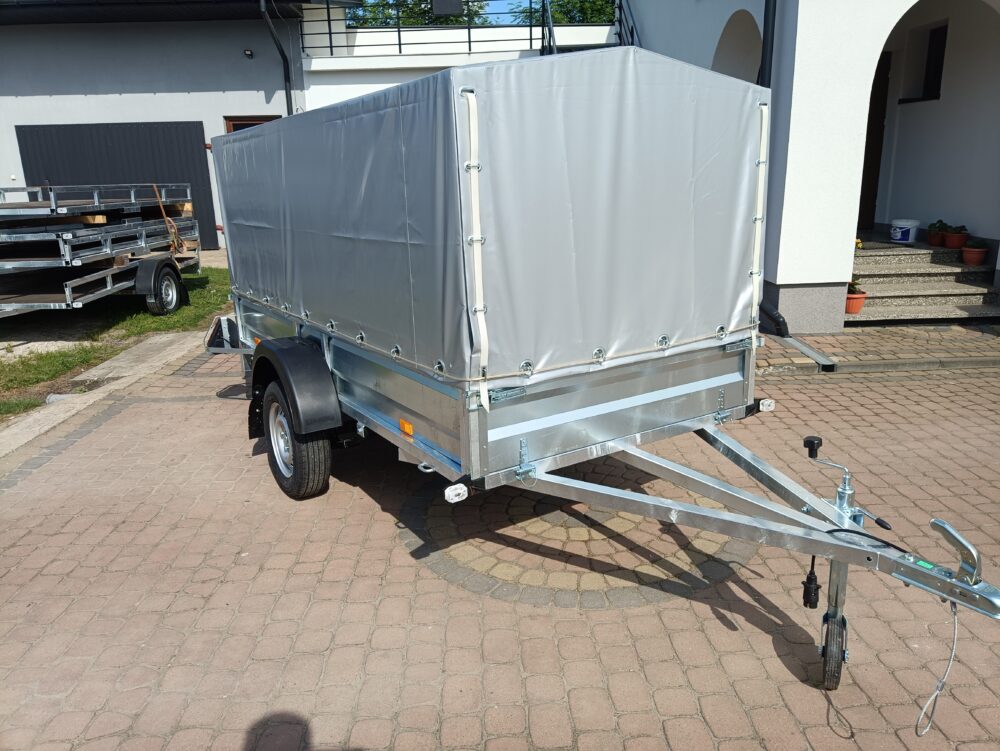PRZYCZEPA jednoosiowa 301x126x37cm + 100cm plandeka