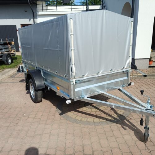PRZYCZEPA jednoosiowa 301x126x37cm + 100cm plandeka