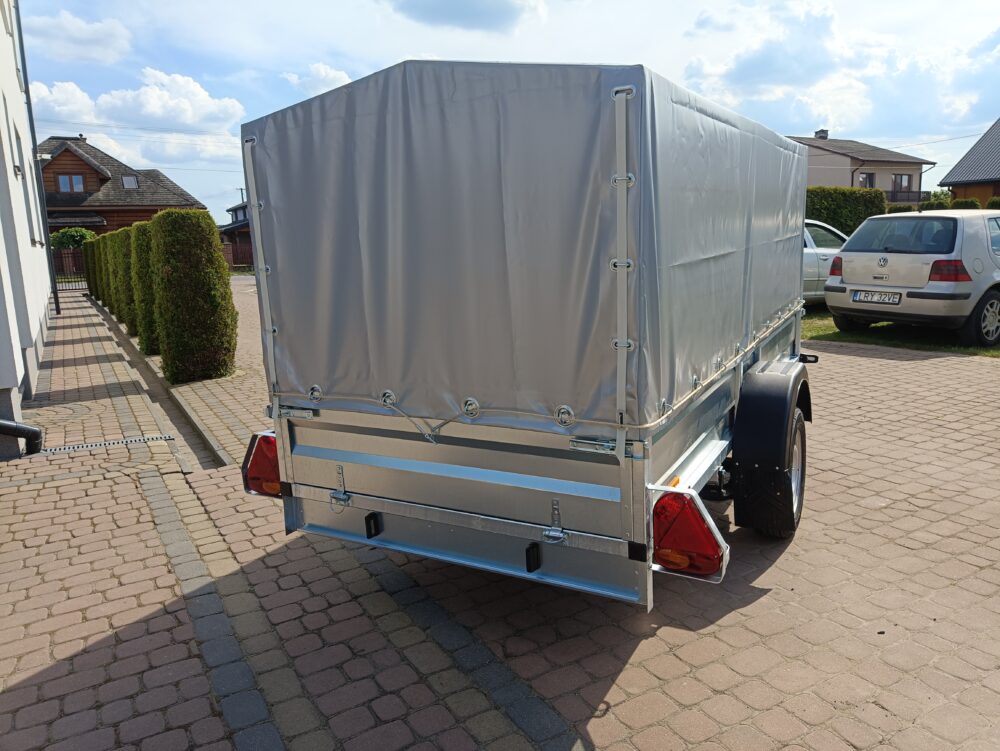 PRZYCZEPA jednoosiowa 301x126x37cm + 100cm plandeka