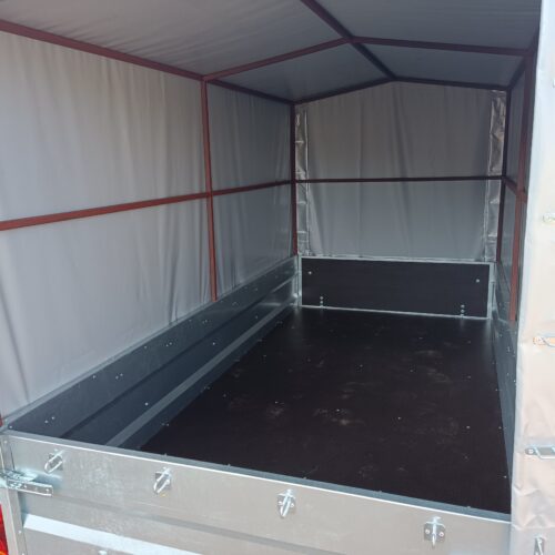 PRZYCZEPA dwuosiowa 251x126x37 + 100cm plandeka