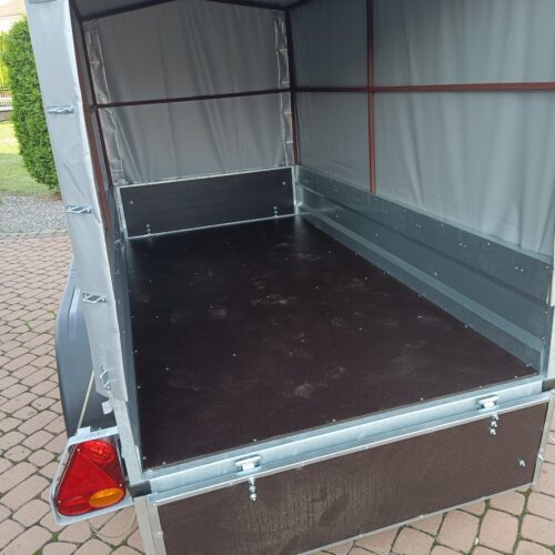 PRZYCZEPA dwuosiowa 251x126x37 + 100cm plandeka