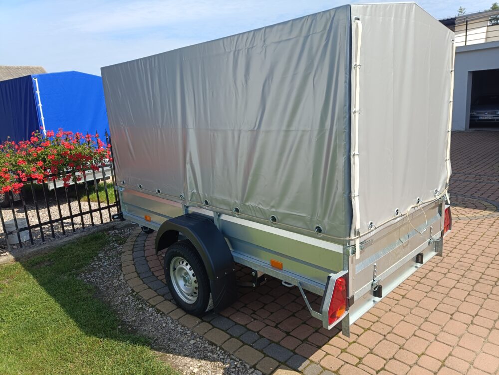 PRZYCZEPA jednoosiowa 251x126x37cm + 100cm plandeka