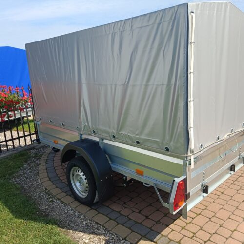PRZYCZEPA jednoosiowa 251x126x37cm + 100cm plandeka