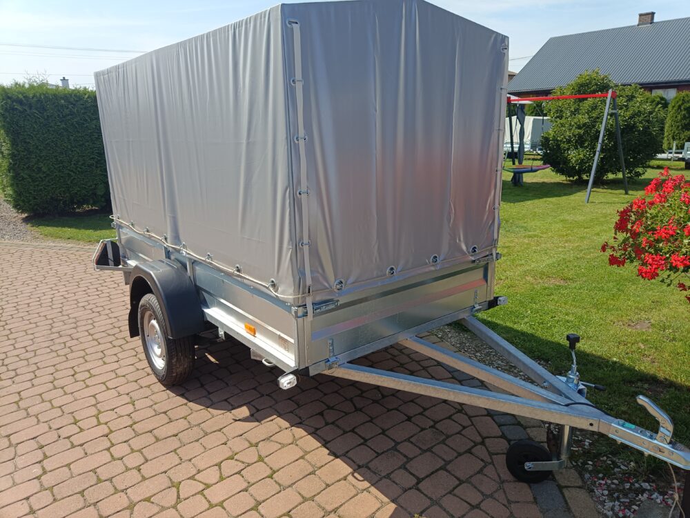 PRZYCZEPA jednoosiowa 251x126x37cm + 100cm plandeka