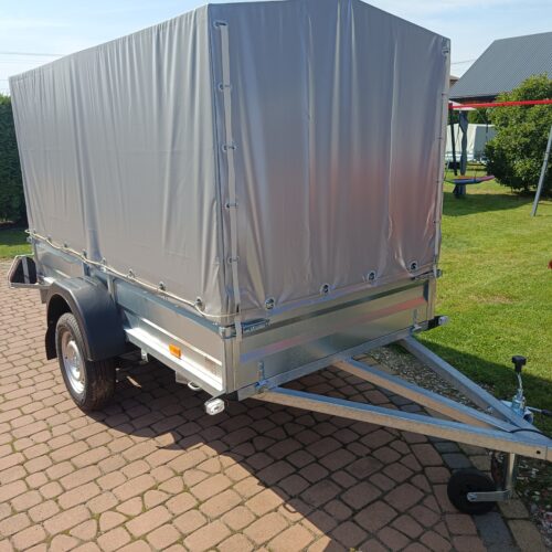 PRZYCZEPA jednoosiowa 251x126x37cm + 100cm plandeka