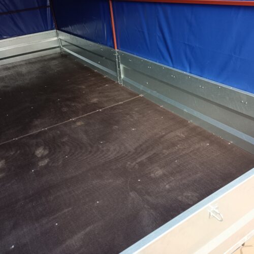 PRZYCZEPA dwuosiowa 401x149x37cm + 140cm plandeka