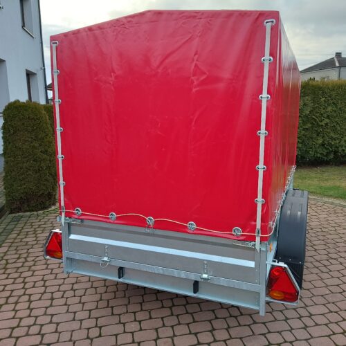 PRZYCZEPA dwuosiowa 301x149x37cm + 120cm plandeka