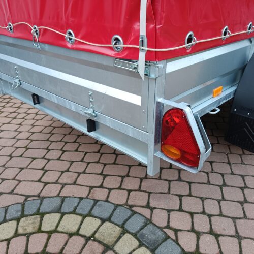 PRZYCZEPA dwuosiowa 301x149x37cm + 120cm plandeka